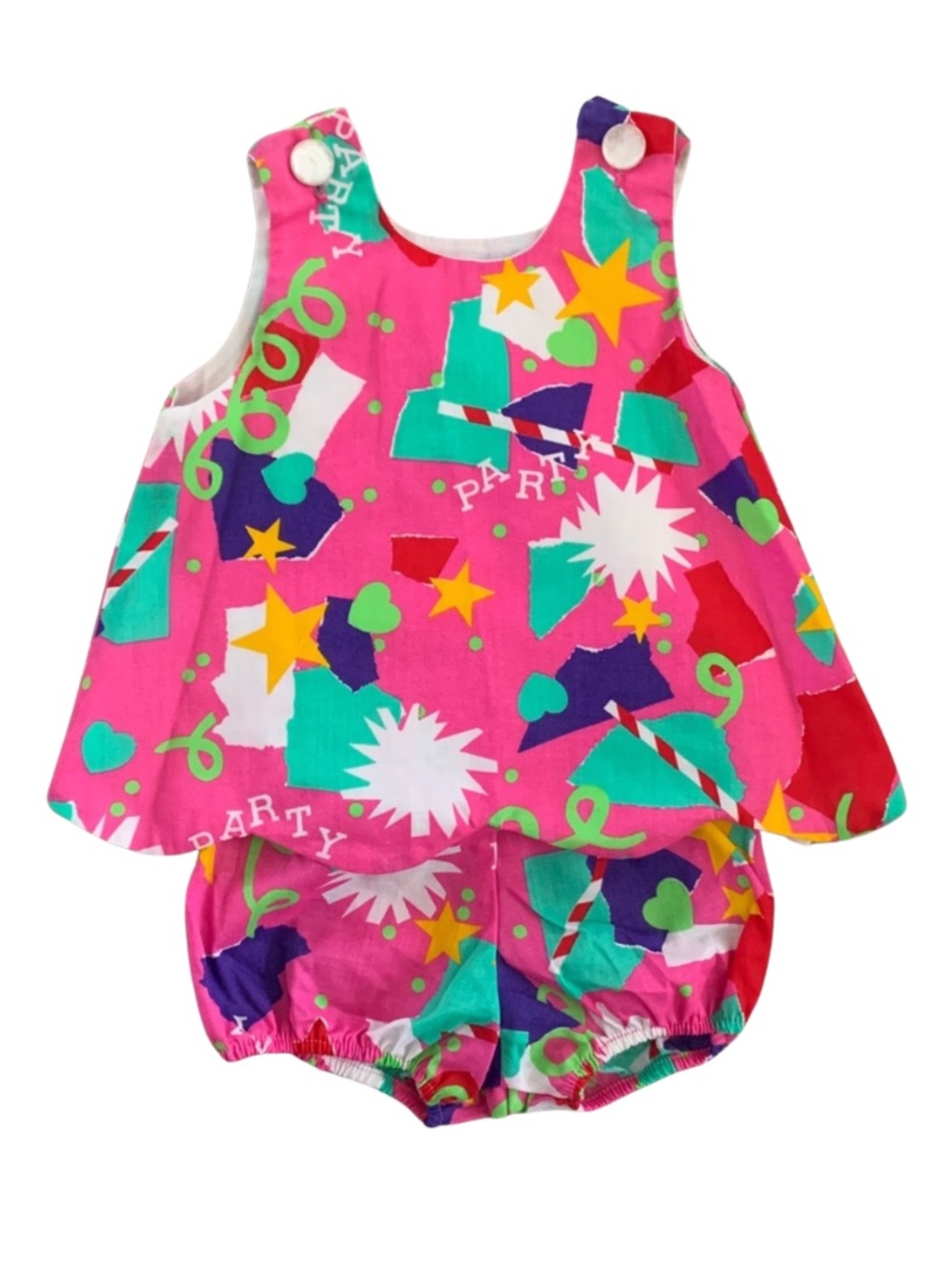 Vintage Birthday Party Summer Top & Bloomers Set 18-24 Months